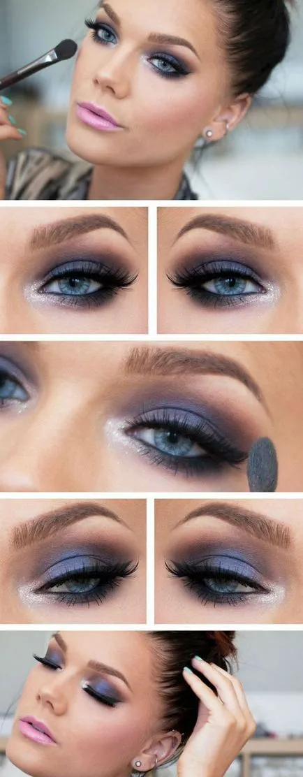 Machiaj smokey eyes pentru ochi albaștri, instrucțiuni pas cu pas 100 fotografii (ochi) Machiaj smokey eyes pentru ochi albaștri, pas-cu-100 fotografie