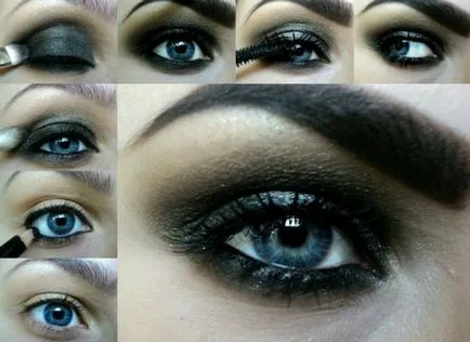 Machiaj smokey eyes pentru ochi albaștri, instrucțiuni pas cu pas 100 fotografii (ochi) Machiaj smokey eyes pentru ochi albaștri, pas-cu-100 fotografie