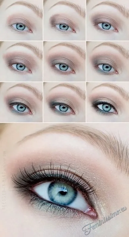Machiaj pentru ochi albaștri Smokey Eyes (pas cu pas fotografii și video)