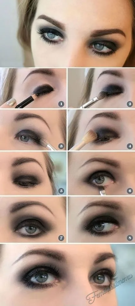 Machiaj pentru ochi albaștri Smokey Eyes (pas cu pas fotografii și video)