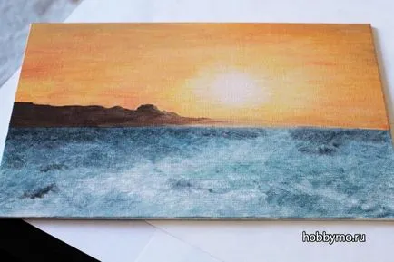 Master-class pictură în ulei peisaj pentru incepatori - interese de mare (imagine apus de soare) Master-class pictură în ulei peisaj pentru incepatori - hobby-Sea