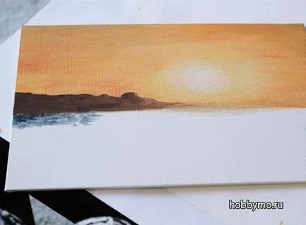 Master-class pictură în ulei peisaj pentru incepatori - interese de mare (imagine apus de soare) Master-class pictură în ulei peisaj pentru incepatori - hobby-Sea