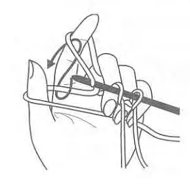 Amplasat pe spițele de bucle de aer, poveste tricotate (spițele) Amplasat pe spițele de bucle de aer, poveste tricotate