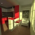 O bucătărie mică, cu o serie de opțiuni de design balcon (mic) O bucătărie mică, cu o serie de opțiuni de design balcon