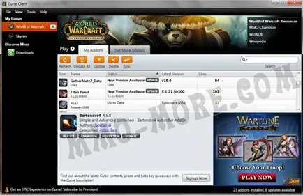 Update add-on-uri folosind clientul blestem - program - jocuri MMO forum, știri joc, ghiduri și bug-uri