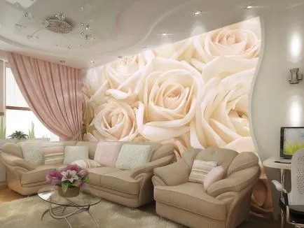 Wallpaper în perete fotografie cameră în apartament, o renovare frumos, decât pentru a decora tapet cu excepția studio