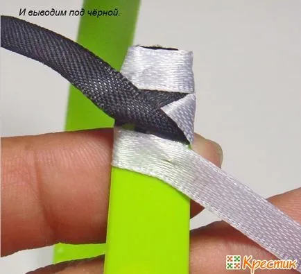 Rim kanzashi master-class pe panglici împletite 2