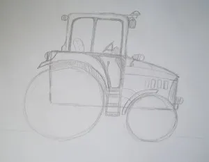 Cum să elaboreze un tractor, trage treptat în creion, copilul meu (cum să atragă un tractor) Cum să elaboreze un tractor, trage treptat în creion, copilul meu