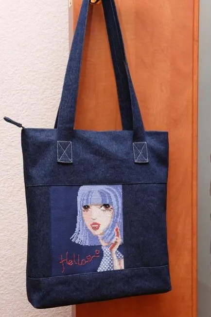 Cum să coase un sac din denim cu mâinile (punga) Cum să coase un sac denim cu mâinile