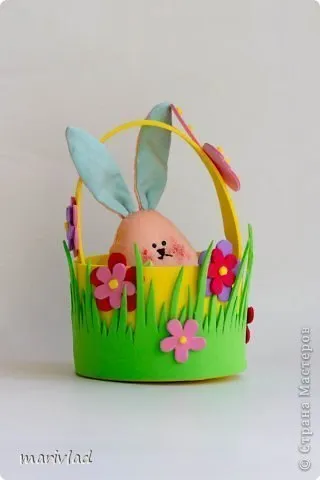 coșuri de Paște cu mâinile lor din materiale de resturi