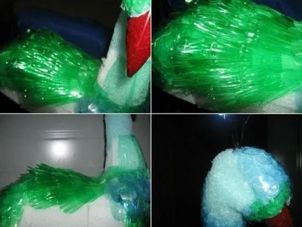 Peacock din sticle de plastic, a face cu mâinile