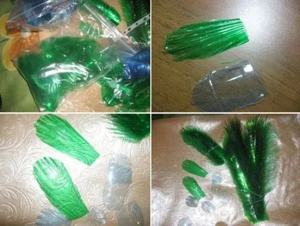Peacock din sticle de plastic, a face cu mâinile