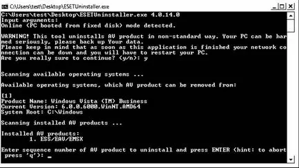 îndepărtarea completă ESET NOD32 Antivirus cu calculatorul