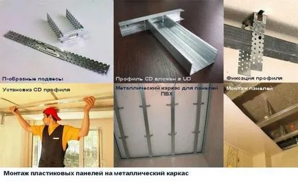 Plafonul panourilor de plastic în bucătărie cu mâinile cum să facă fotografie și video de instruire