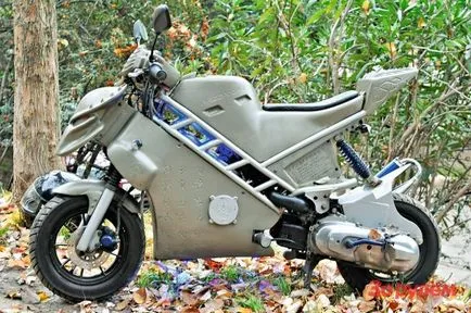 Întoarceți scuterul într-o motocicletă cu mâinile - rezultatul (fotografia) (lor) Întoarceți scuterul într-o motocicletă cu mâinile sale - rezultatul (fotografii)