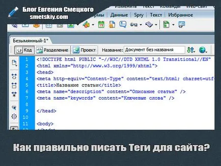 tag-uri corecte pentru site-