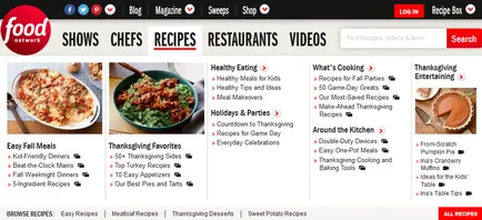 Exemple de meniu web design, blog-
