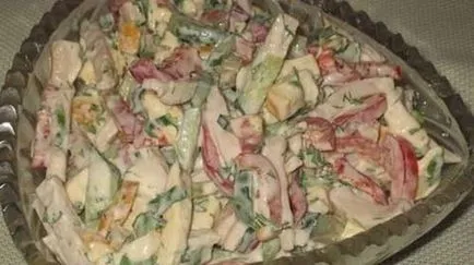 Retete salate cu brânză afumată codița, șuncă, morcovi (salata) Retete pentru salate cu brânză afumată panglica, șuncă, morcovi