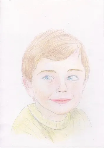 Desenați un portret al unui băiat cu creioane colorate Stabilo originale