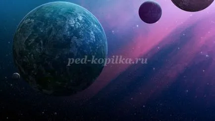 Desen pentru copii cu vârsta de 5-7 ani pe tema „spațiu“ în etape cu fotografii (spațiu) Desen pentru copii cu vârsta de 5-7 ani pe tema „spațiu“ în etape cu fotografii