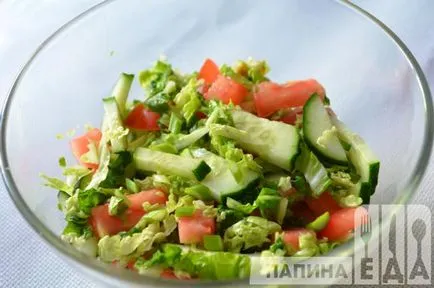 Rețetă de salată de varză, castraveți și tomate (salată) salata Rețetă de varză, castraveți și tomate