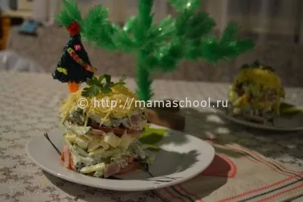 Salata cu șuncă, brânză și castravete proaspăt cu reteta pas cu pas fotografii (castraveți) Salata cu șuncă, brânză și castravete proaspete reteta cu pas cu pas fotografii