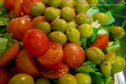 Salata cu măsline și roșii cherry, reteta cu fotografie (salata) Salata cu măsline și roșii cherry, reteta cu o fotografie