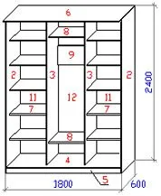 Dulap compartiment de mâini, desenele și circuitul de măsurare, descrierea, rețeta mobilei (compartimentul dulap desen la scară) dulap glisante cu mâinile, desene și diagrame cu dimensiuni, descriere, reteta mobila