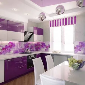 Lilac bucătărie exemple fotografice proaspete de mobilier si design interior (bucatarie) Lilac bucătărie exemple fotografice proaspete de mobilier si design interior