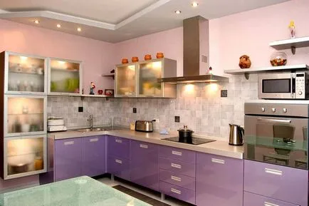 Lilac bucătărie exemple fotografice proaspete de mobilier si design interior (mobilier) Lilac bucătărie exemple fotografice proaspete de mobilier si design interior