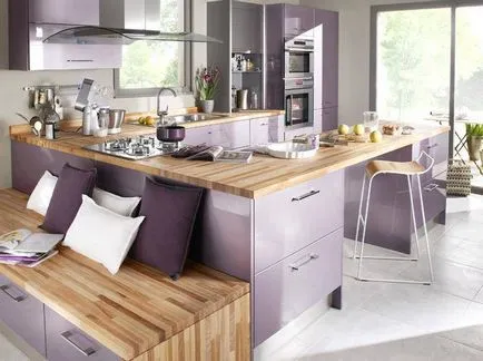 Lilac bucătărie exemple fotografice proaspete de mobilier si design interior (violet bucatarie foto) Lilac bucătărie exemple fotografice proaspete de mobilier si design interior
