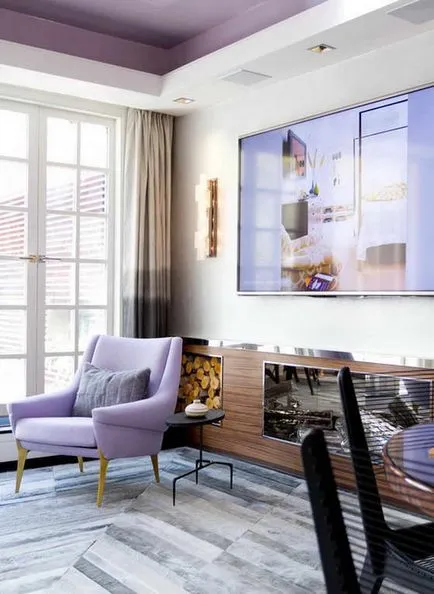 Combinația de culoare violet, în interior, favorit casa