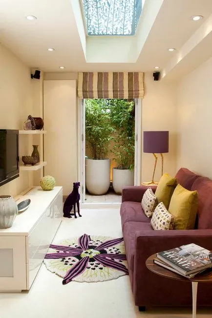 Combinația de culoare violet, în interior, favorit casa