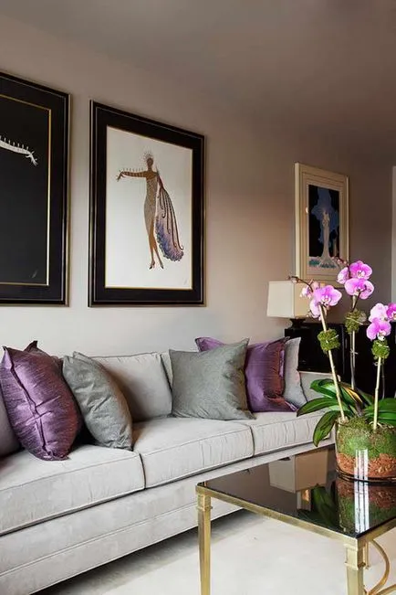 Combinația de culoare violet, în interior, favorit casa