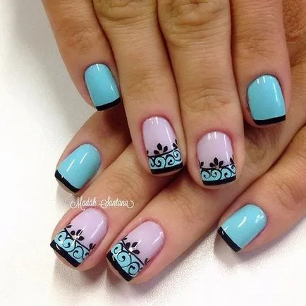 Nail Design modern 2017 sacou cu un model pe fotografie (versiune manichiura frantuzeasca) Moderne de design de unghii 2017 sacou cu un model pe o fotografie