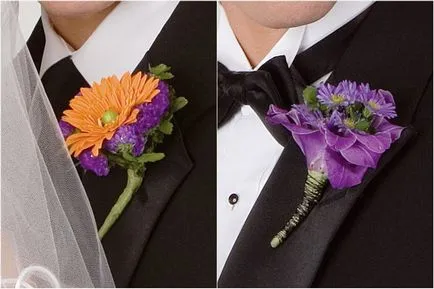 Originile boutonniere nunta, traditii, utilizarea unui buchet cu mâinile lor