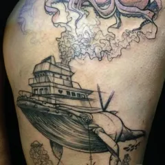 Tatuaje pe jos, tatuaj masculin și feminin la picior, fotografii