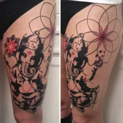 Tatuaje pe jos, tatuaj masculin și feminin la picior, fotografii