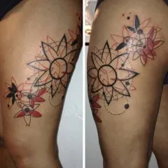 Tatuaje pe jos, tatuaj masculin și feminin la picior, fotografii