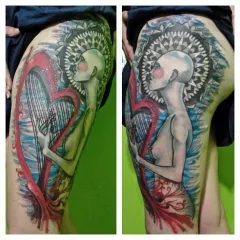 Tatuaje pe jos, tatuaj masculin și feminin la picior, fotografii