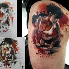 Tatuaje pe jos, tatuaj masculin și feminin la picior, fotografii