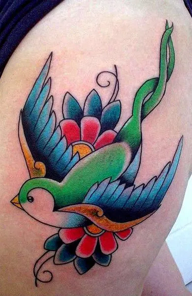 Tatuaj rândunică - valoare desene sau modele tatuaj și fotografii