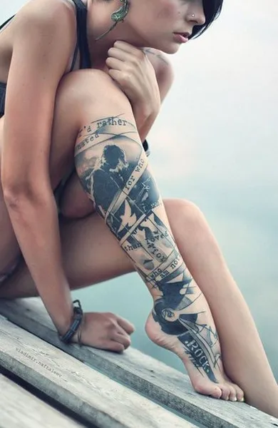 Tatuaje pe jos, tatuaj masculin și feminin la picior, fotografii