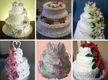 Tort de nunta cu o crema si cele mai bune decoratiuni
