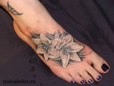 Tatuaj pe picior, valorile lor, și fotografii, bijutier (tatuaj) Tatuaj pe picior, valorile lor, și fotografii, bijutier
