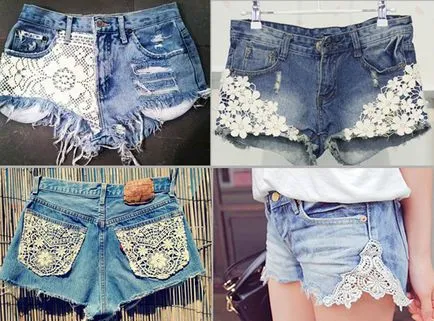 Cum de a decora pantaloni scurti din denim cu mâinile sale - o fotografie (fotografii) Cum de a decora pantaloni scurti din denim cu mâinile sale - Foto