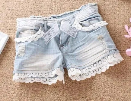 Cum de a decora pantaloni scurti din denim cu mâinile sale - o fotografie (cu mâinile) Cum de a decora pantaloni scurti din denim cu mâinile sale - Foto