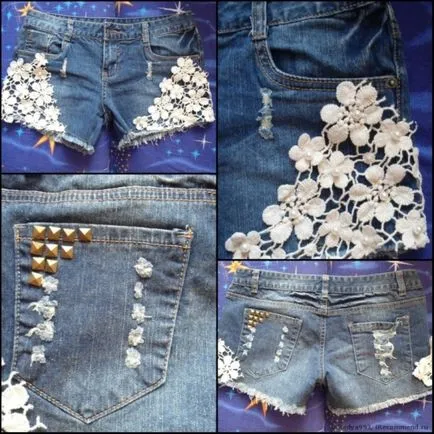 Cum de a decora pantaloni scurti din denim cu mâinile sale - o fotografie (cu mâinile) Cum de a decora pantaloni scurti din denim cu mâinile sale - Foto