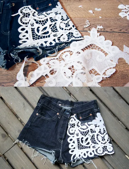 Cum de a decora pantaloni scurti din denim cu mâinile sale - o fotografie (pantaloni scurți Jean) Cum de a decora pantaloni scurti din denim cu mâinile sale - Foto