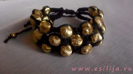 bratara cu trei paturi Shambala, brodată cu esiliey
